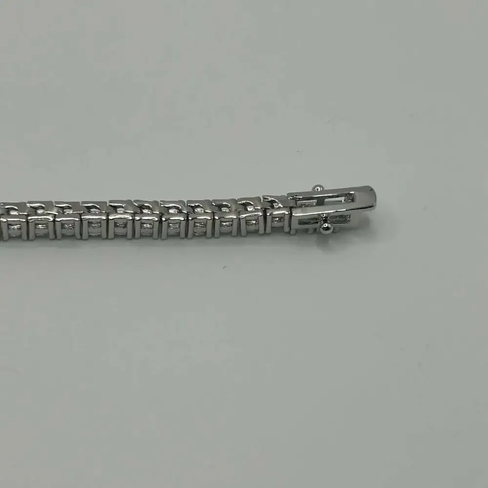 Moissanite Tennis Bracelet Silver 3mm 8 Inch Brand New VVS1 Crazy Shine No Pass